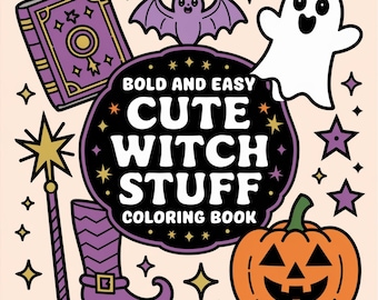 Libro para colorear de brujas de Halloween / 92 páginas fáciles y llamativas (PDF imprimible)