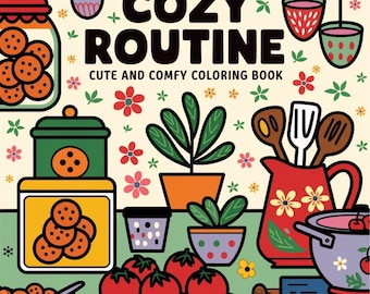 Cozy Coloring Book: Cute Hygge Style Illustrations (Digital Download)