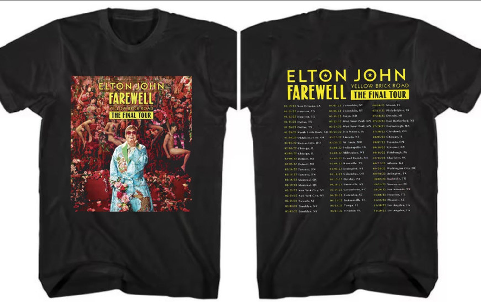 Discover Elton John Farewell Yellow Brick Road The Final Tour 2022, Vtg Concert Tour 2022 T Shirt