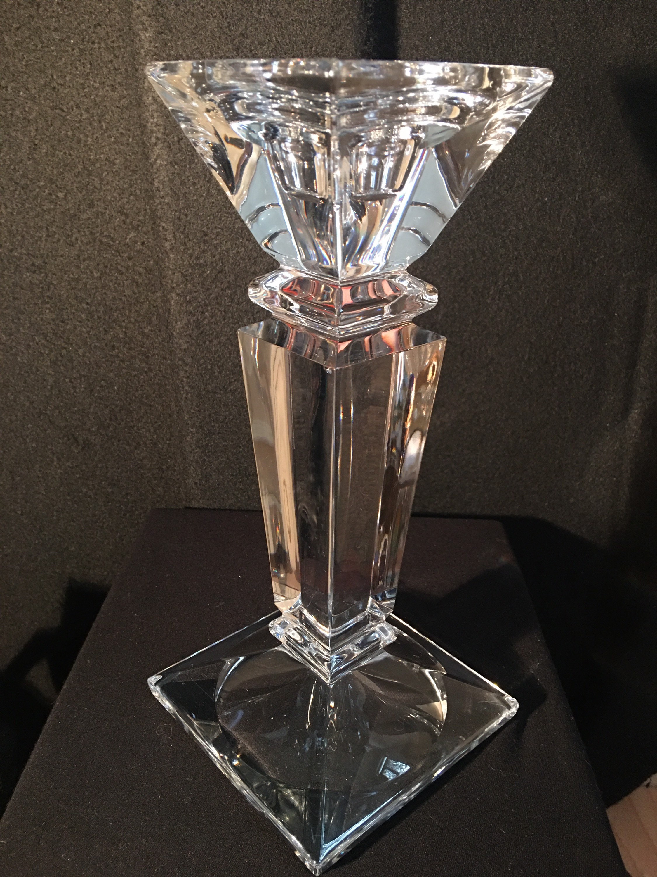 Large vitange Bohemian crystal candle holder Etsy