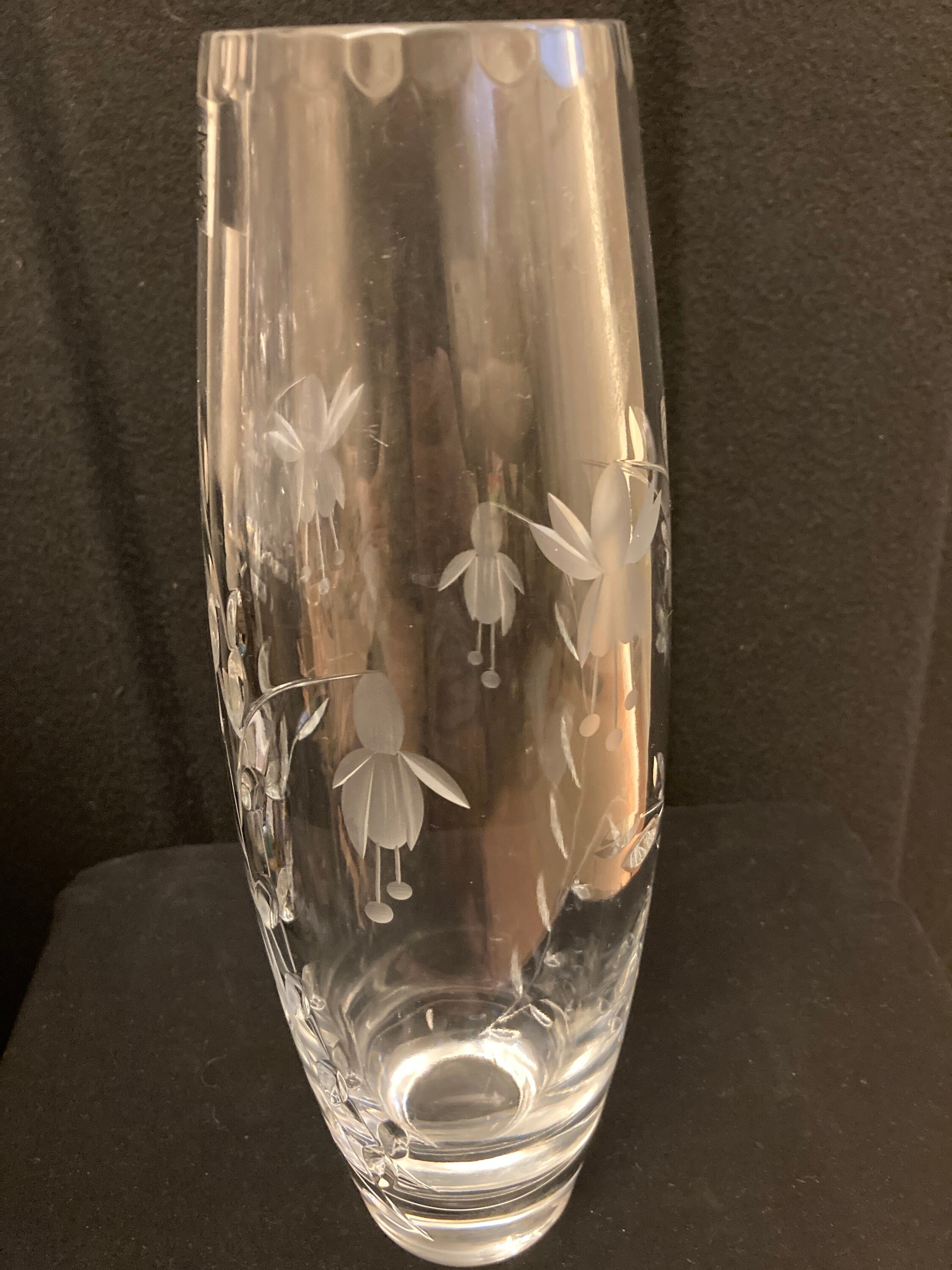 Rockingham crystal hand cut large vase Etsy