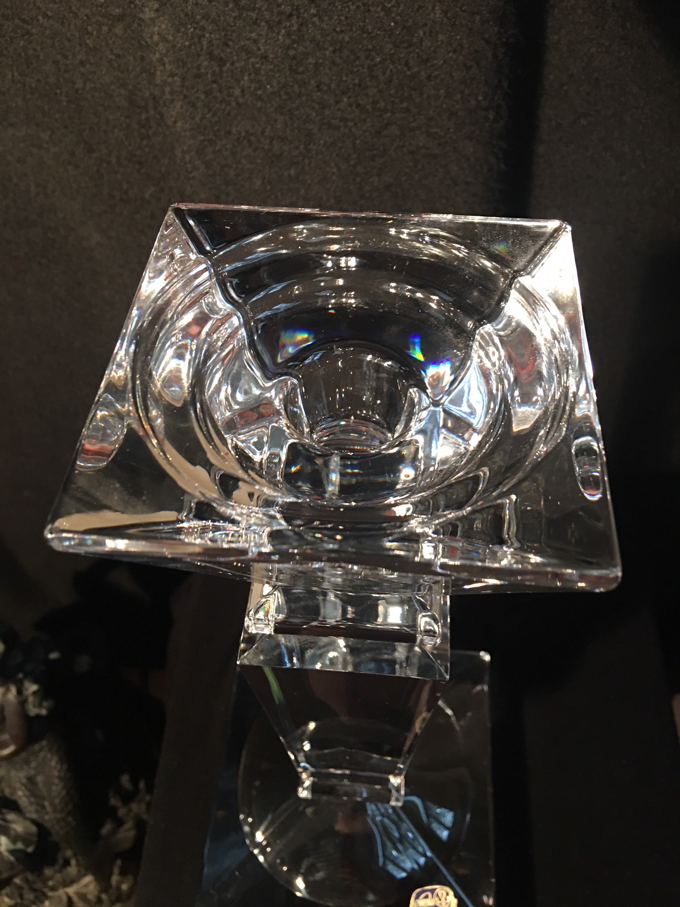 Large vitange Bohemian crystal candle holder Etsy