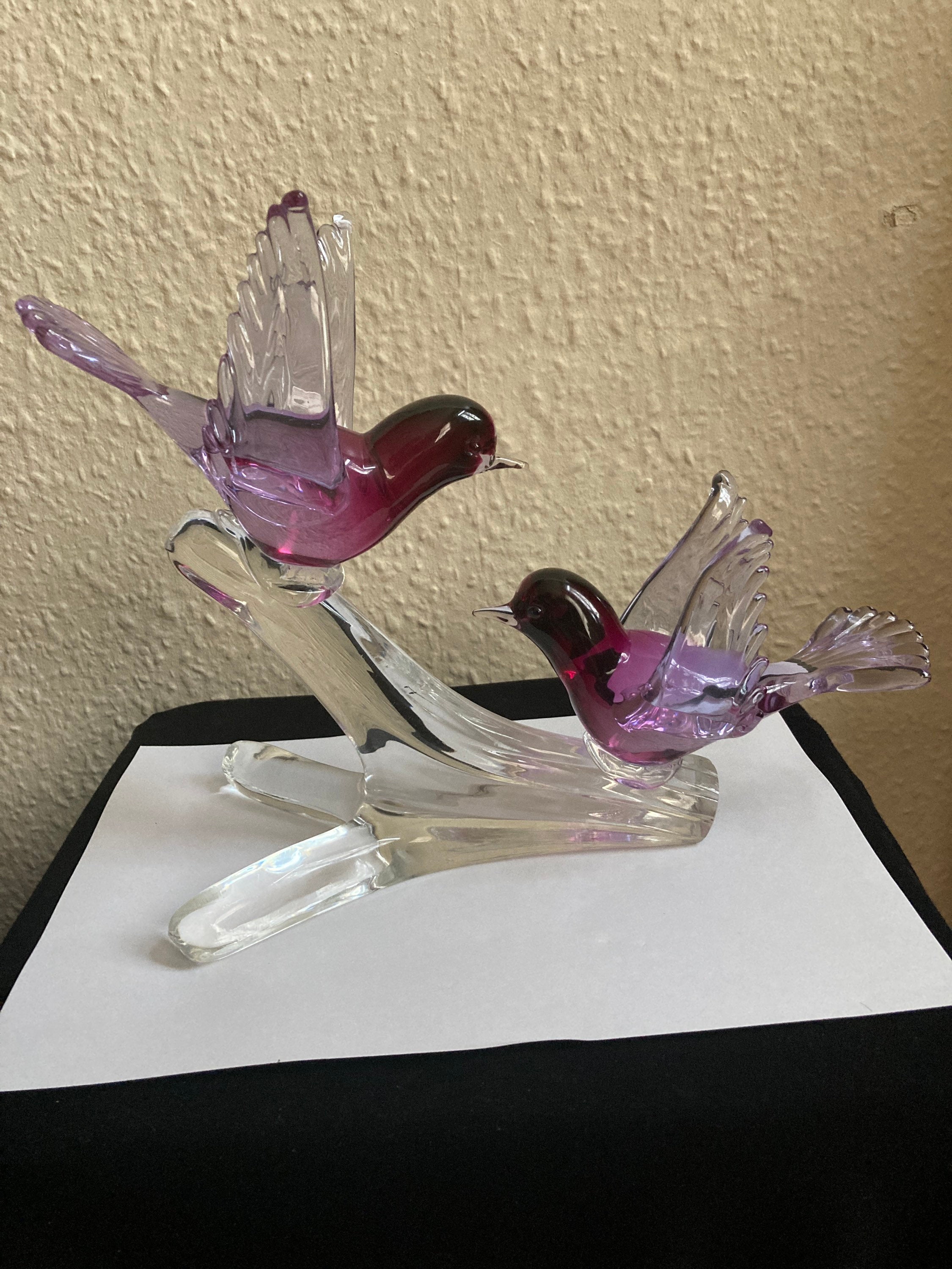 Murano glass birds on the branch Etsy