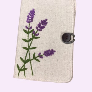 Portefeuille lavande brodé, portefeuille élégant et organisé, portefeuille parfait et durable