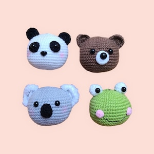 Versandbereit: süße Amigurumi, niedliche gehäkelte Tiere Koala, Panda, Schweinchen, Schlüsselanhänger, handgemachte Puppe, Deko Spielzeug