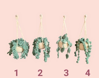Crochet Plante Verte, Décoration de Van, Crochet Plante Monstera, Cintre Rétroviseur, Cintre de Voiture