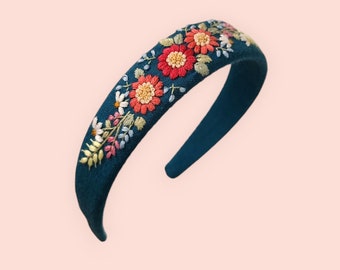 Collezione: Cerchietti con fiori ricamati a mano, accessori per capelli, accessori per capelli, regalo per ragazze, regalo per donna,