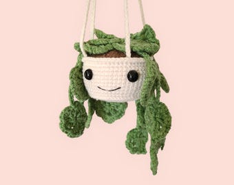 Crochet Plante Verte, Décoration de Van, Crochet Plante Monstera, Cintre Rétroviseur, Cintre de Voiture