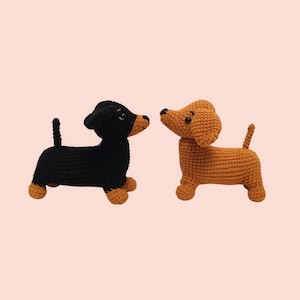 Prêt à expédier : amigurumi mignon, chien au crochet mignon, teckel, teckel, porte-clés, poupée faite à la main, jouet décoratif