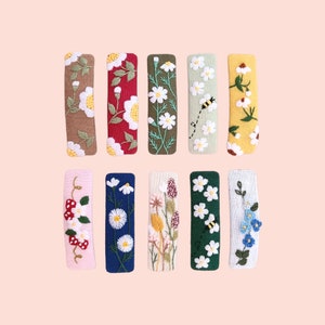 Barrettes à cheveux en forme de fleurs brodées à la main, accessoires pour cheveux, cadeau pour filles