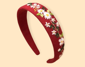 Collection: Headbands with hand-embroidered flowers, hair accessories, hair accessories, gift for girls, gift for women,