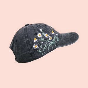 Hand Embroidered Hat, Floral Summer Hats, Floral Hat for Women, Embroidered Baseball Caps, Birthday Gift