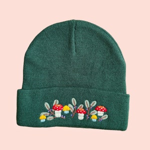 Custom Floral Embroidered Beanie - Etsy