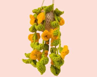 Crochet Plante Verte, Décoration de Van, Crochet Plante Monstera, Cintre Rétroviseur, Cintre de Voiture