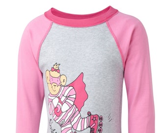 ScratchSleeves | Superhero PJ Top | Happy Pink | Kids | Perfect For Eczema And Other Itchy Skin Conditions