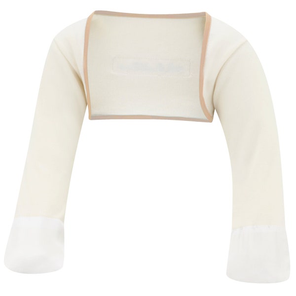 ScratchSleeves | Scratch Mitts That Stay On | Cream with Cappuccino Trim | Baby and Toddler
