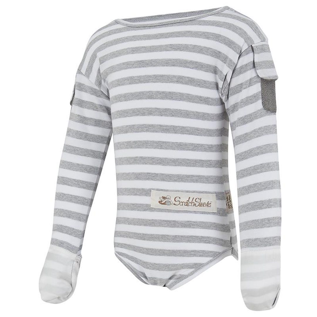 Scratchsleeves Flip-mitt Bodysuits Baby and Toddler Stripes