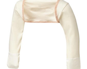 Manoplas antiarañazos / Guantes antiarañazos que se mantienen puestos / Crema con ribete color capuchino / Para bebés y niños pequeños