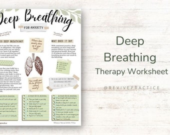 Respiración profunda para la ansiedad - Hoja de trabajo de terapia