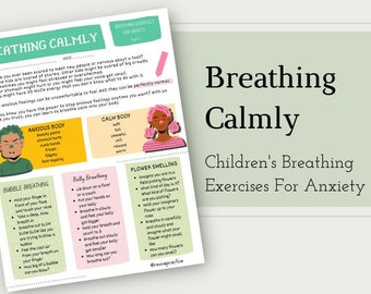 Hoja de trabajo para respirar con calma: terapia de ansiedad para niños