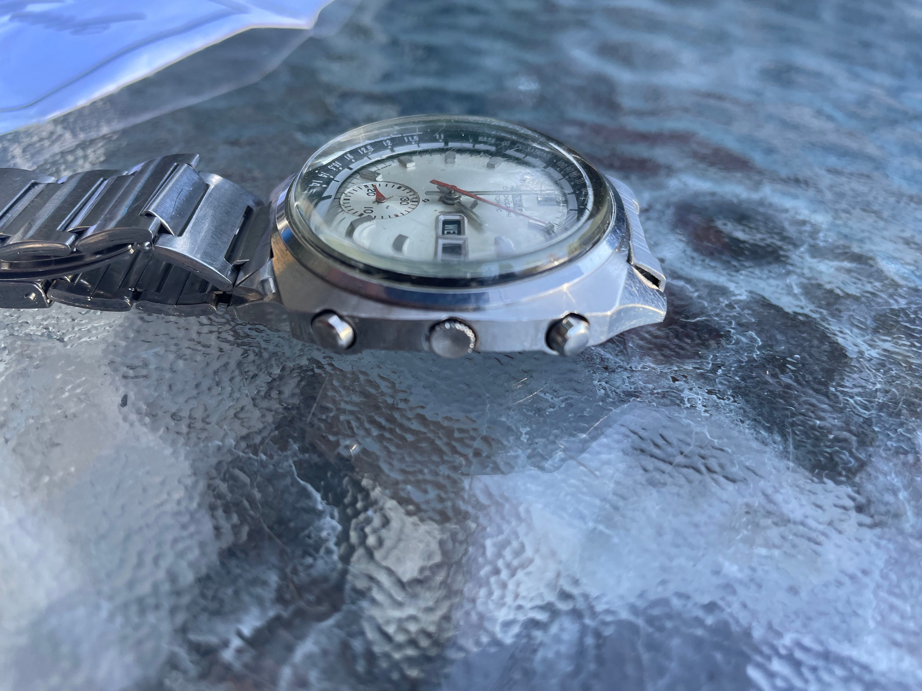 セイコーの自動巻き腕時計、モデル6139-6020、修理済み、問題なく作動