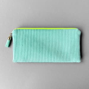 Federmäppchen Cord Mint Neon, Stiftemäppchen, Kosmetiktäschchen, Brillenetui