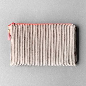Dokumententasche A6 Cord Hellrosa Neon, Täschchen, Kosmetiktasche