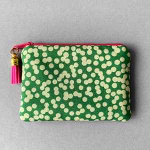 Mini Geldbeutel Dotty Green, kleines Portemonnaie