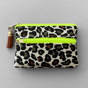 Mini Geldbeutel Double Leo Neon Gelb, kleiner Geldbeutel