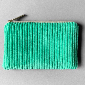 Mini Geldbeutel Cord Grün Flash, kleines Portemonnaie
