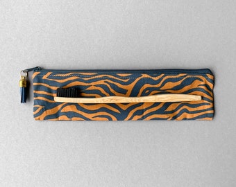 Zahnbürste Etui Zebra Blau, Zahnbürstenbeutel