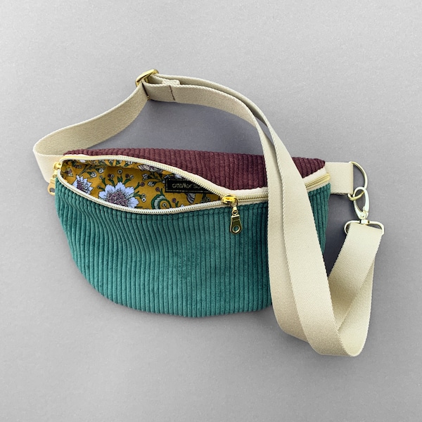 Hip Bag Cord Bicolor, Bauchtasche, Festivaltasche