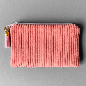 Mini Geldbeutel Cord Blush, kleines Portemonnaie