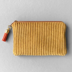 Mini Geldbeutel Cord Curry, kleines Portemonnaie