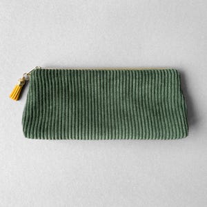 Federmäppchen Cord Khaki Nora, Kosmetiktasche, Stiftemäppchen
