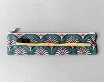 Zahnbürste Etui Flowers Green Rose, Zahnbürstenbeutel