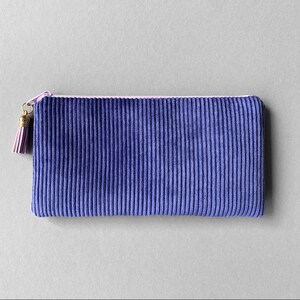 Federmäppchen Cord Lila Dots, Stiftemäppchen, Kosmetiktäschchen, Brillenetui