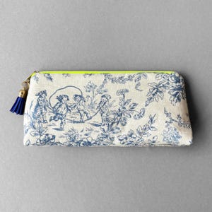 Federmäppchen Nora Toile de Jouy Neon, Stiftemäppchen, Kosmetiktäschchen