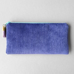 Corduroy pencil case purple, pencil case, cosmetic bag