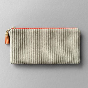 Federmäppchen Cord Beige Neon, Stiftemäppchen, Kosmetiktäschchen, Brillenetui