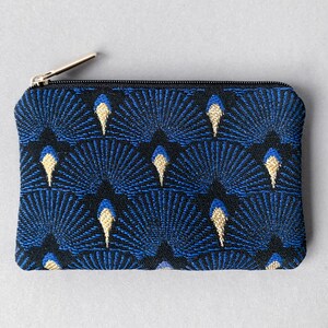 Mini Geldbeutel Japan Pfau Blau, kleines Portemonnaie