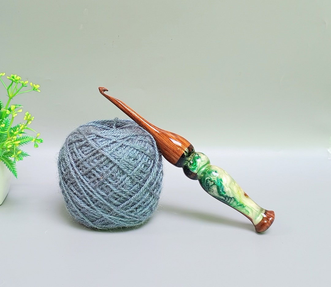 Resin Mix Crochet Hooks Wooden Crochet Hooks for Crocheting Etsy