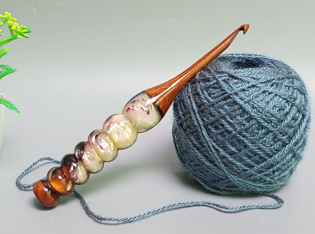 Resin Mix Crochet Hooks Wooden Crochet Hooks for Crocheting Knitting