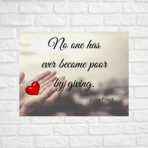 Anne Frank Quote Print: Inspirational Typography Wall Art (Digital Download)