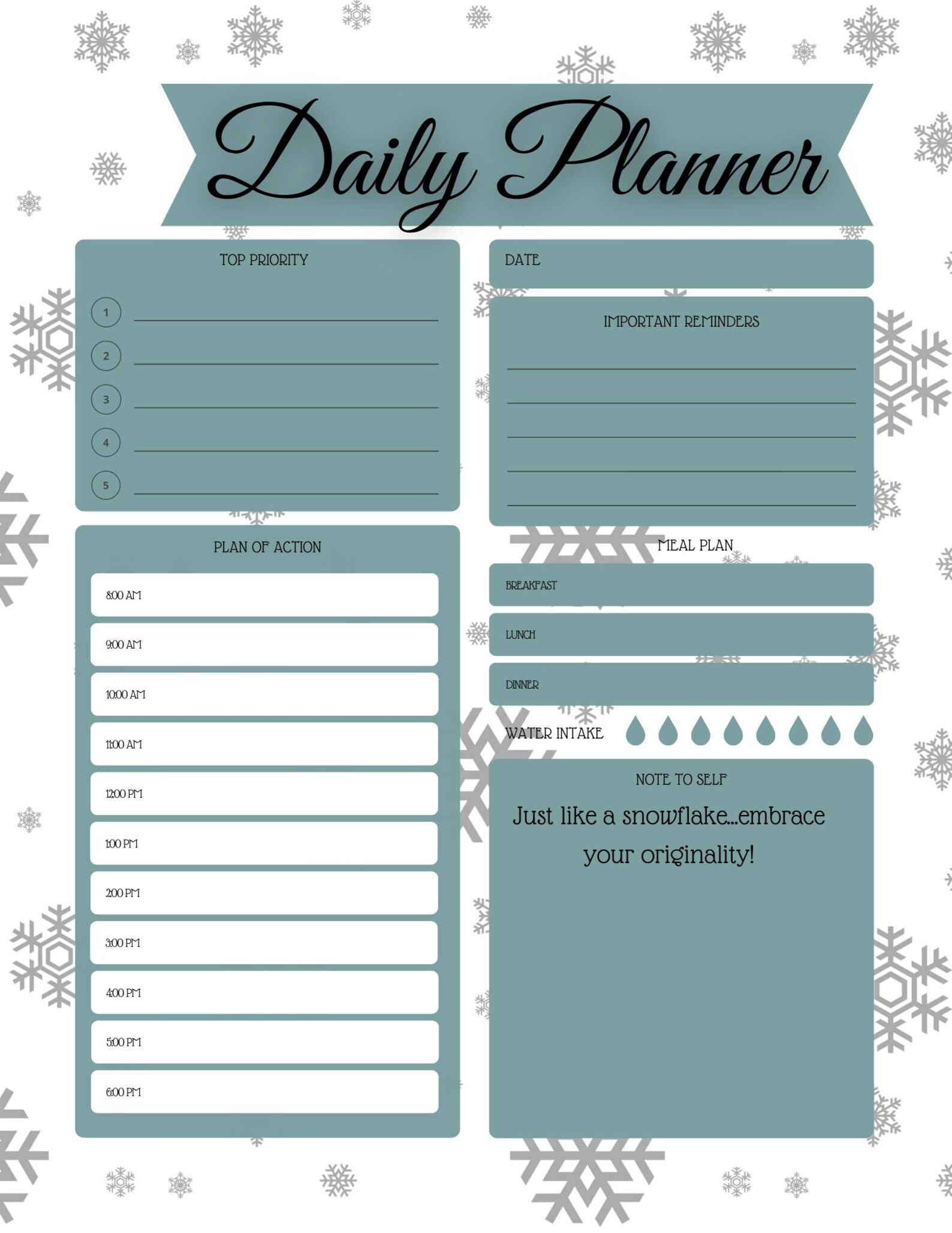 Inspirational Daily Planner in 4 Seasonal Designs / Increase