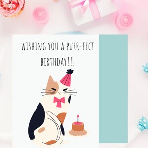 Birthday Cat Printable Animal Birthday Png Cat Clipart - Etsy