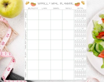 meal planner, grocery list, health planner digital, food diary, food journal