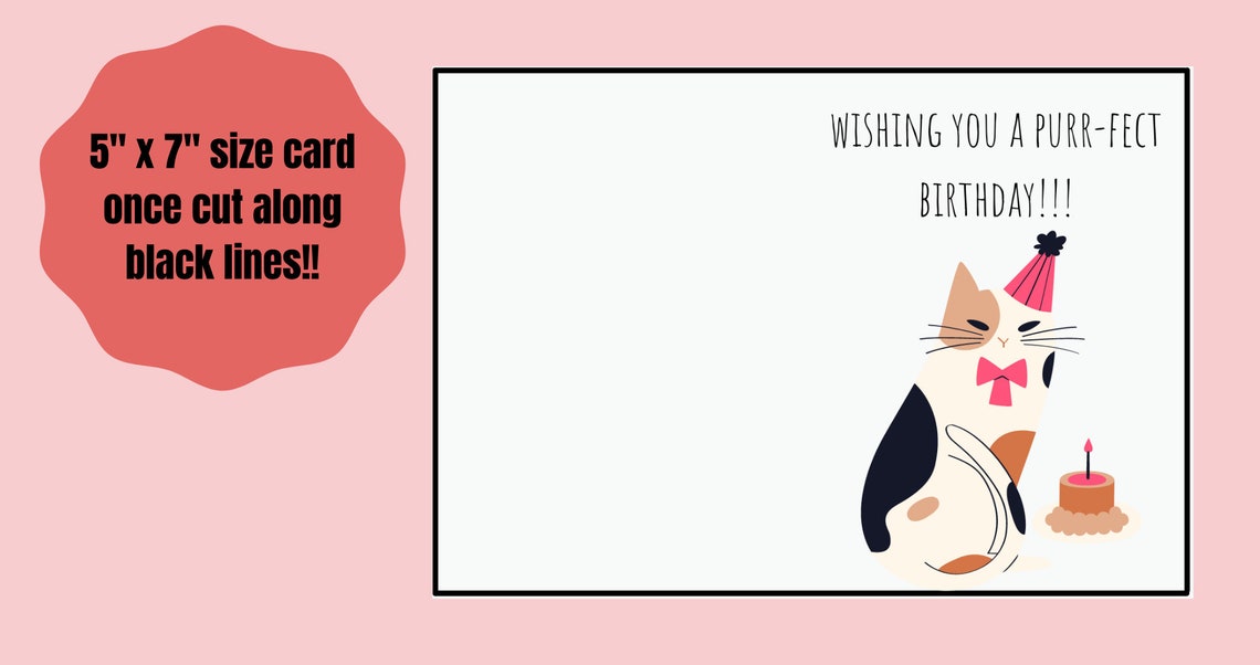 Birthday Cat Printable Animal Birthday Png Cat Clipart - Etsy