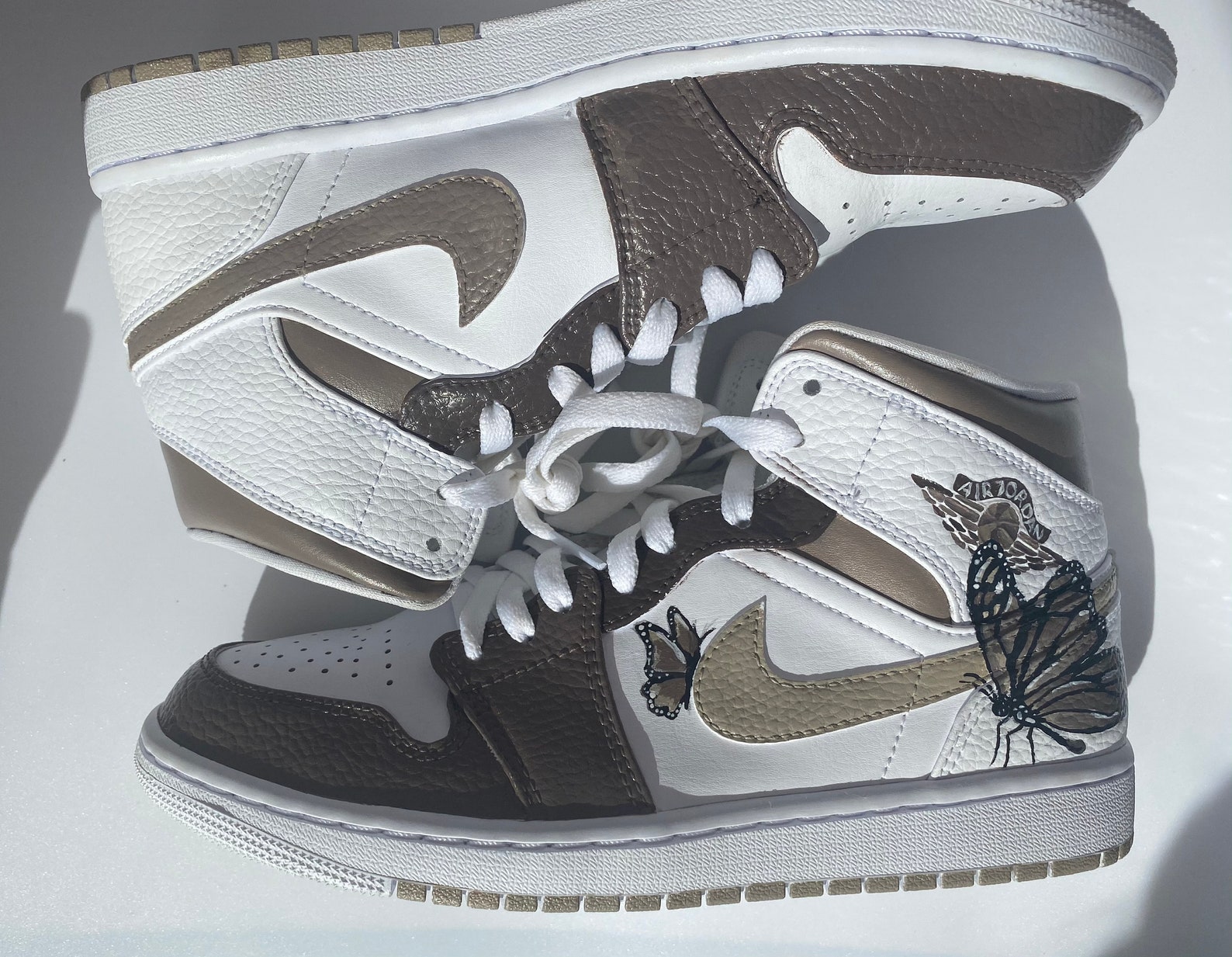 Womens butterfly Air Jordan 1 Mids Etsy
