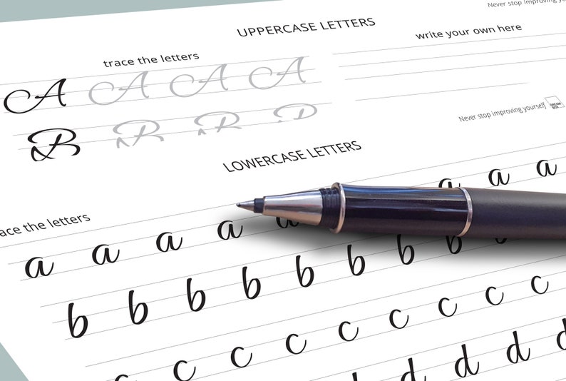 printable handwriting worksheets, IPad handwriting brush practice, tablet brush handwriting training
